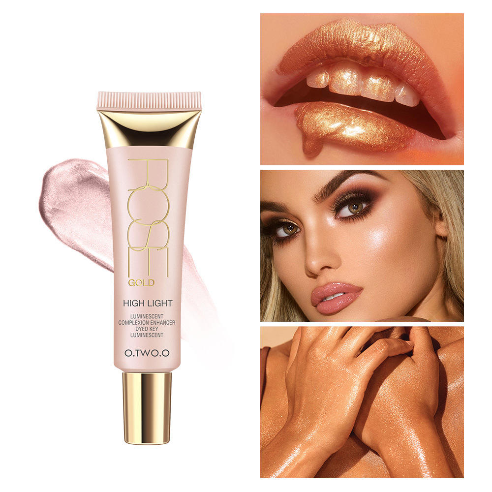 

O.TWO.O Highlighter illuminating Highlighter Lip Gloss Cream Primer Shimmer Face Highlighter Makeup Contouring Glow Liqu