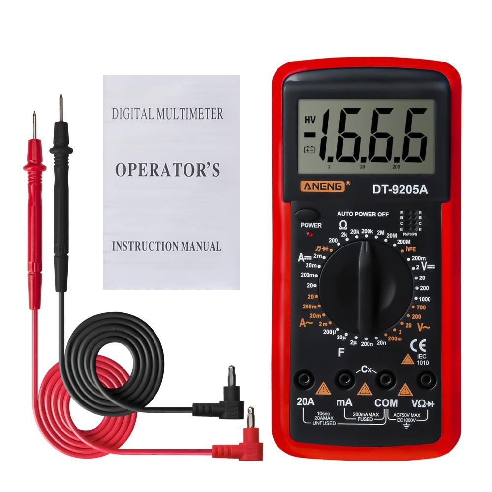 ANENG DT9205A Digital Multimeter Profesional Transistor Tester Backlight esr Meter