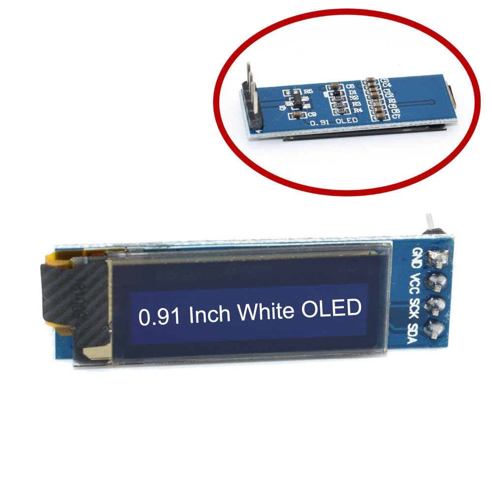 0.91 Inch 128x32 IIC I2C Witte OLED-displaymodule SSD1306 Driver IIC DC 3.3V 5V