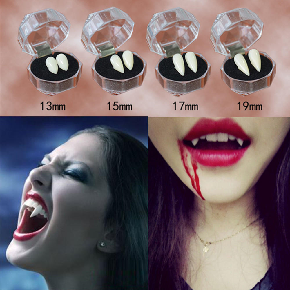 Get Coupons Halloween Cosplay Vampire Fangs Werewolf Teeth Fancy Dress Costume Accessory Tooth
