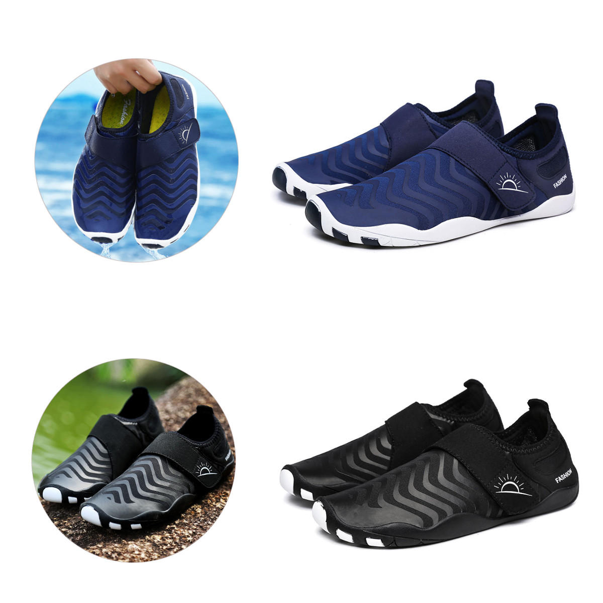 Pruhované ultraľahké vadné topánky, rýchloschnúce, ľahko sa obujú, vhodné pre šport na vonkajšom vzduchu, plávanie a jógu.