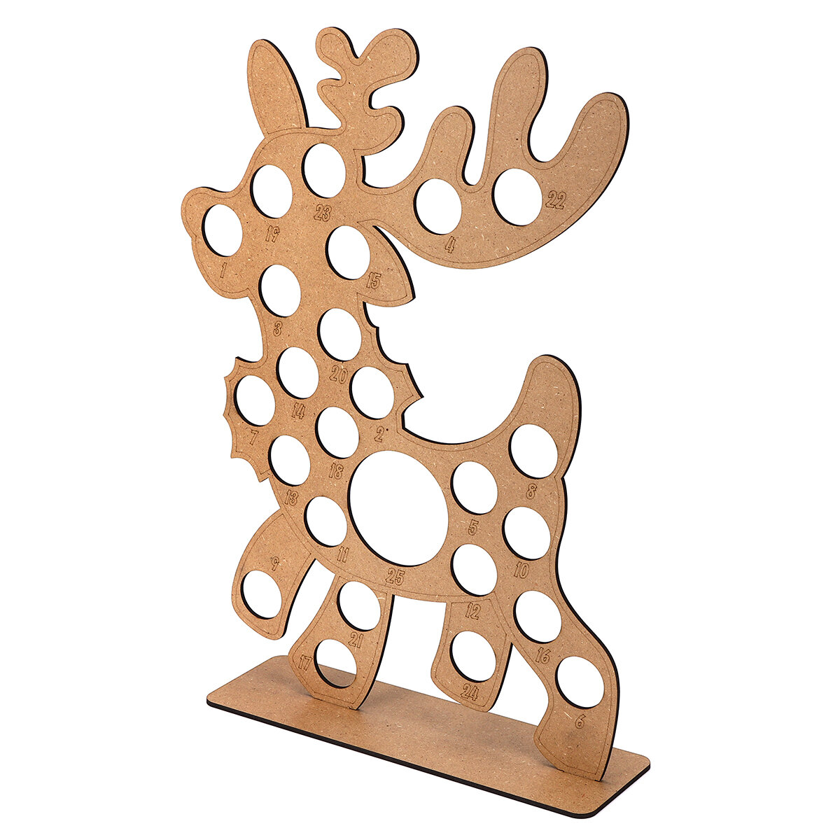 Wooden Christmas Advent Calendar Christmas Elk Decoration Fits 25 Circular Chocolates Candy Stand Rack