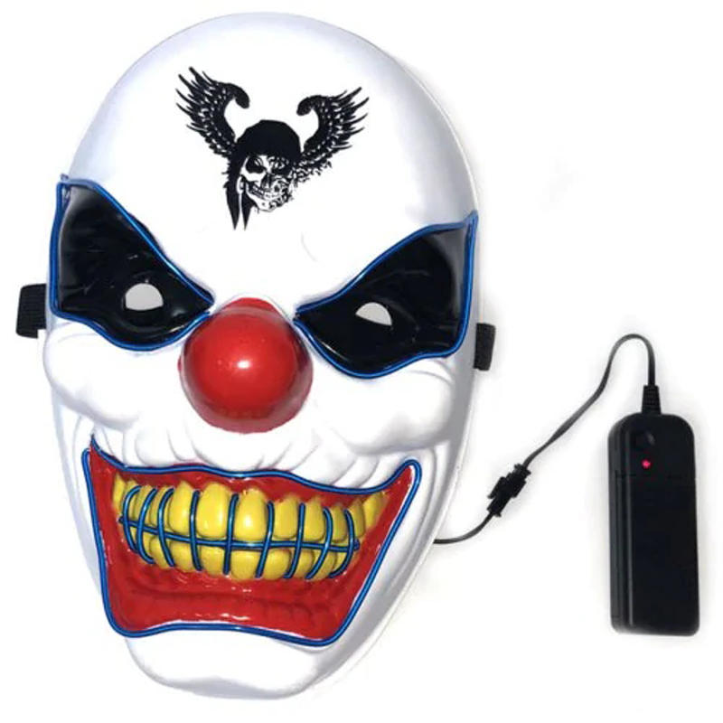 Halloween Clown LED Glow Mask Festival Levert rekwisieten Scary El Lighting Mask voor decoratie