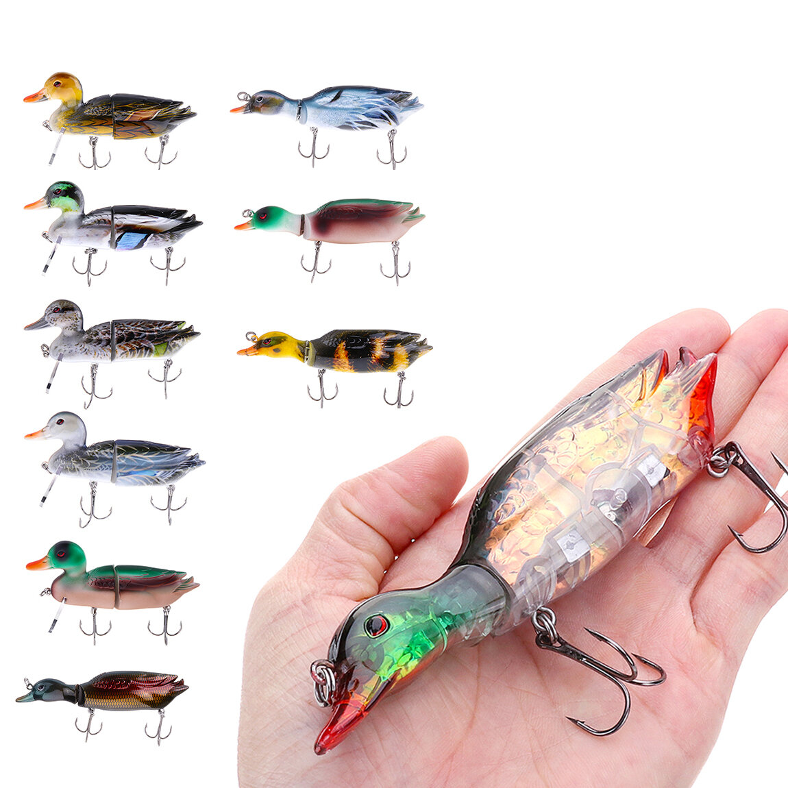 

1PC ZANLURE 6'' 15CM 140g 3D Duck Fishing Lure With Hooks Crankbait Jointed Hard Baits Minnow Topwater Wobbler Fishing T