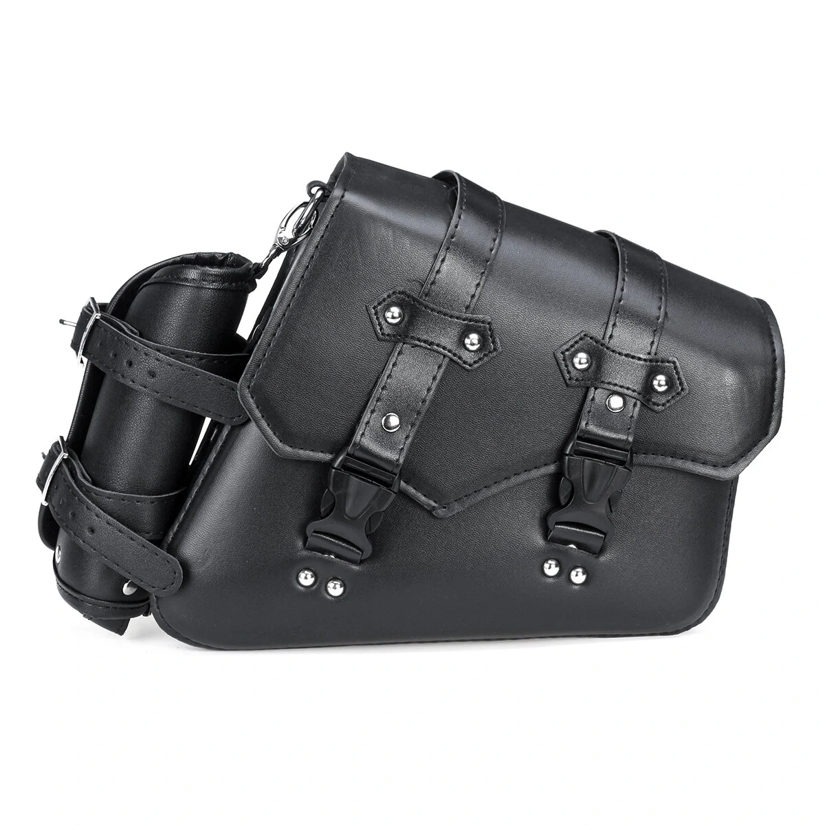 Motorcycle Saddle Bag PU Leather Waterproof Saddlebags Black Left Right Side For Harley Davidson Universal
