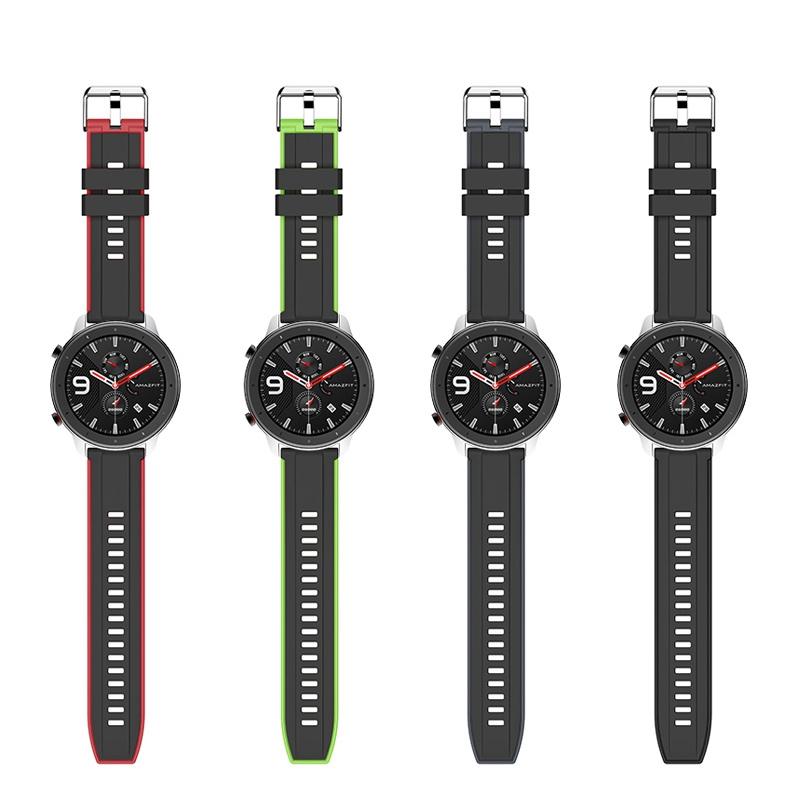 Bakeey 22 mm siliconen slimme horlogeband voor Amazfit GTR 47 mm / Stratos 2/2S