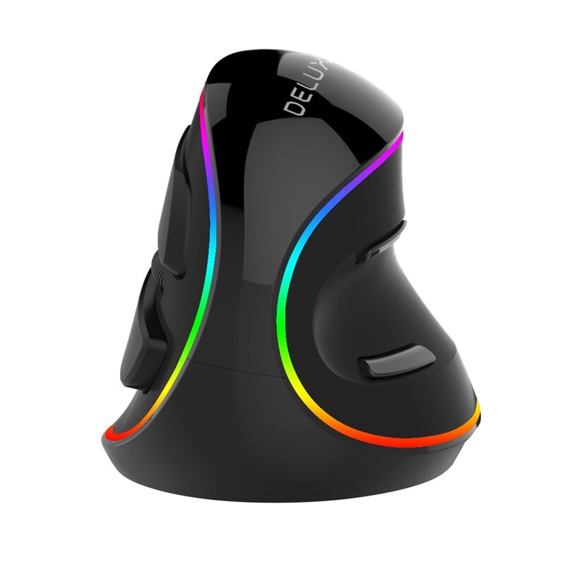 Delux M618 PLUS Wired Vertical RGB Gaming Mouse 6 Buttons...