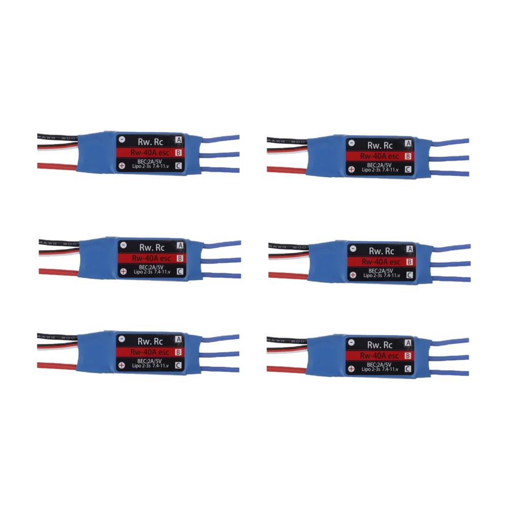 

6 PCS RW.RC 40A Brushless ESC 5V2A BEC 2S 3S for RC Models Fixed Wing Airplane Drone
