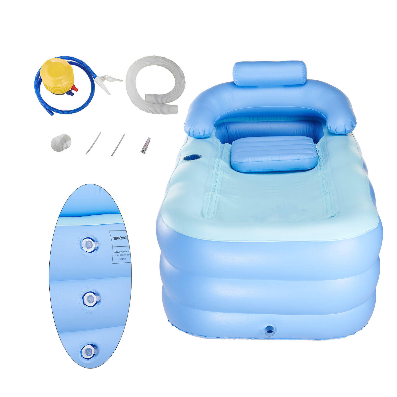 

160x84x64cm Outdoor Portable Folding Bathtub Adult Child Bath Tub PVC Warm Spa Inflatable Bathtub Set