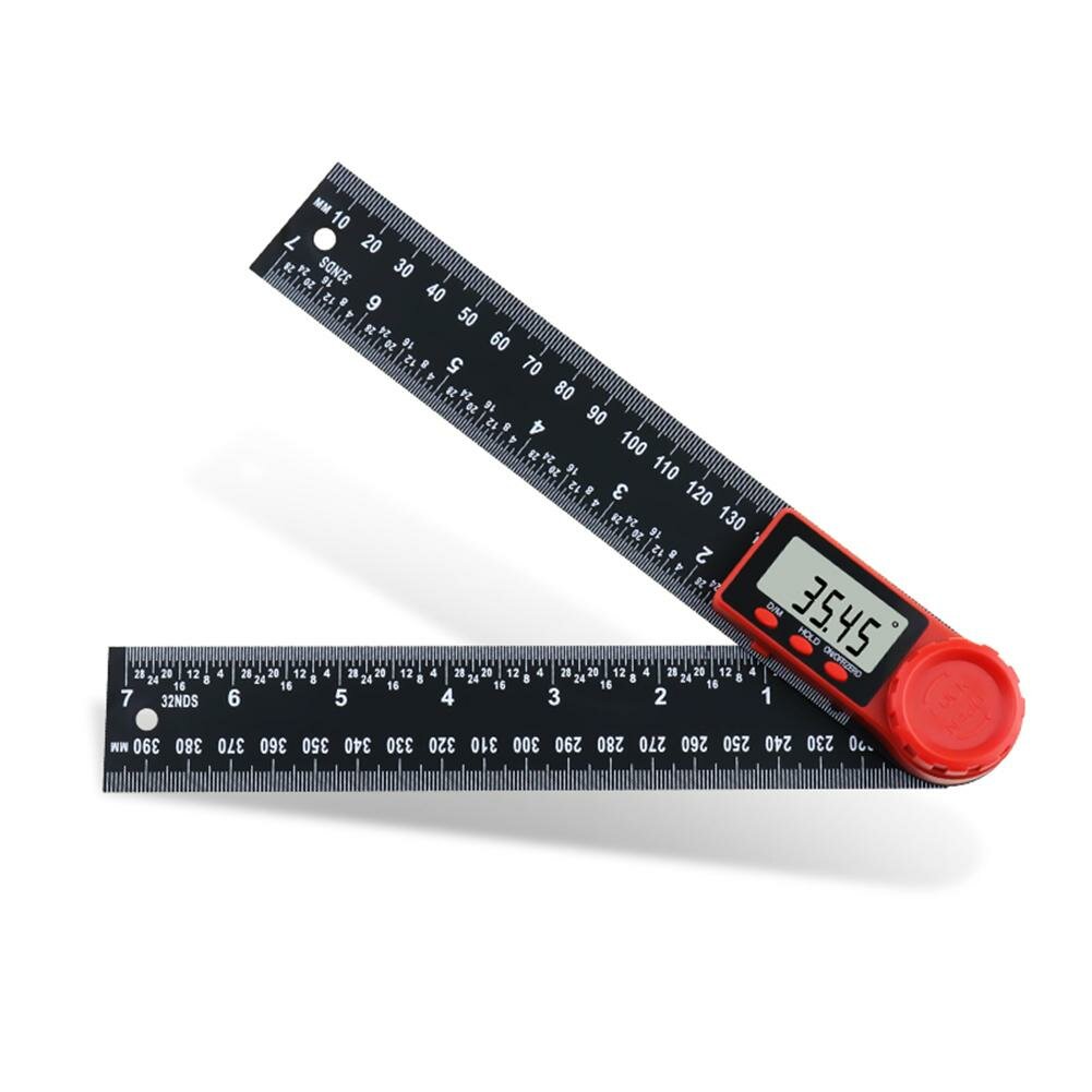 

0-200mm 0-300mm 360 ° LCD Display Carbon Fiber Digital Angle Ruler Inclinometer Electron Goniometer Protractor Angle Fin