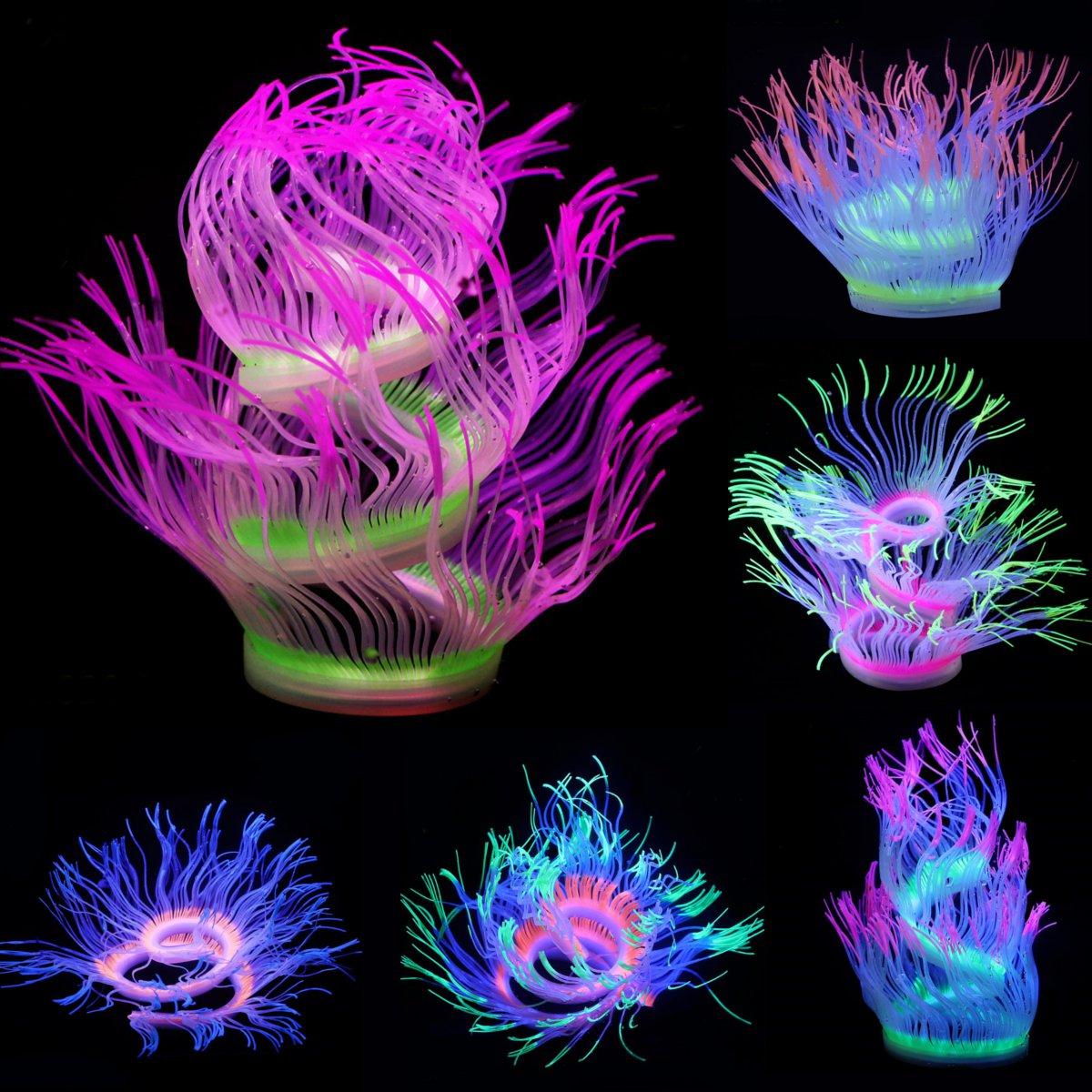 Aquarium Fish Tank Waterplant Decor Glowing Sea Anemone Coral Plant Ornament Nieuw