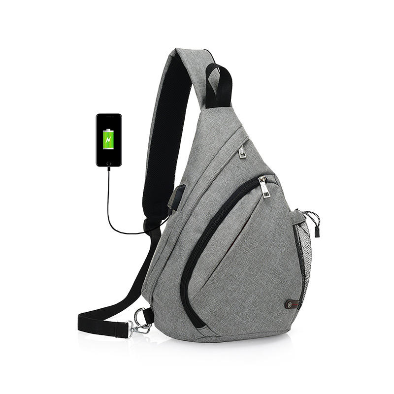 حقيبة كتف للرجال بسعة 8 لتر مضادة للسرقة بواسطة USB للتخييم والسفر والمشي لمسافات طويلة