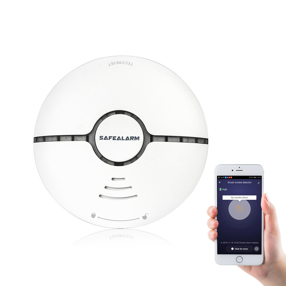 

MoesHouse WiFi Smart Smoke Fire Alarm Sensor Detector Home Security System Battery-powered Alarm Wireless Smart Life Tuy