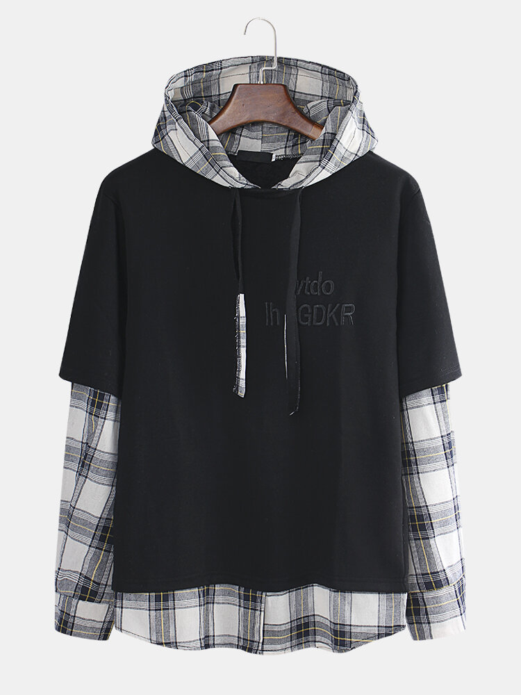 

Men Hooded Sweaters Japanese Casual Lattice Stitching Jacket