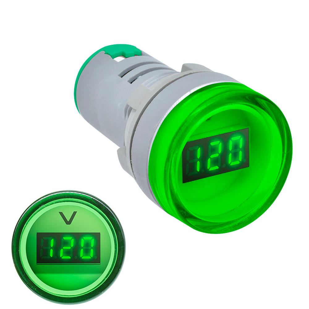 

10pcs Green 22MM AD16 AD16-22DSV Type AC 60-500V Mini Voltage Meter LED Digital Display AC Voltmeter Indicator Light/Pil