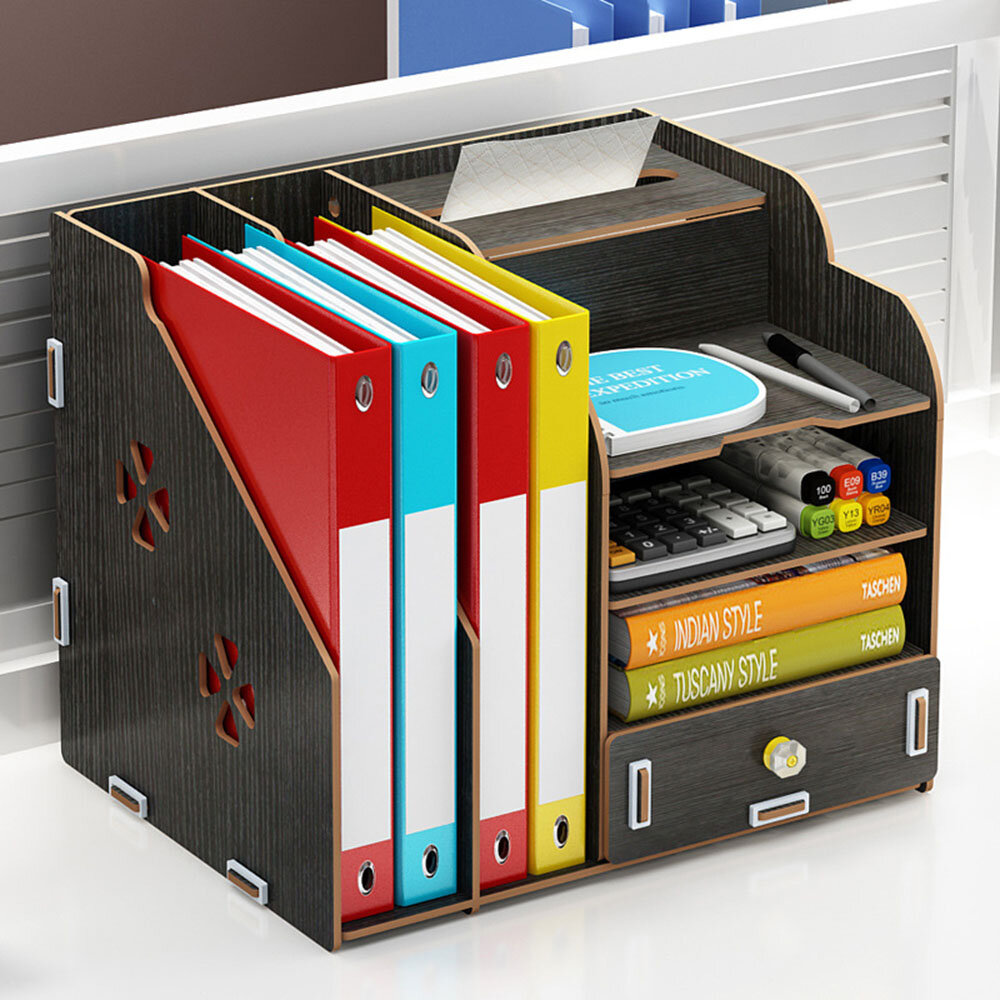 

32.5x24x26cm Pencil Pen Holder Storage Box Rack Desk Stationery Density Plate Desktop Organizer