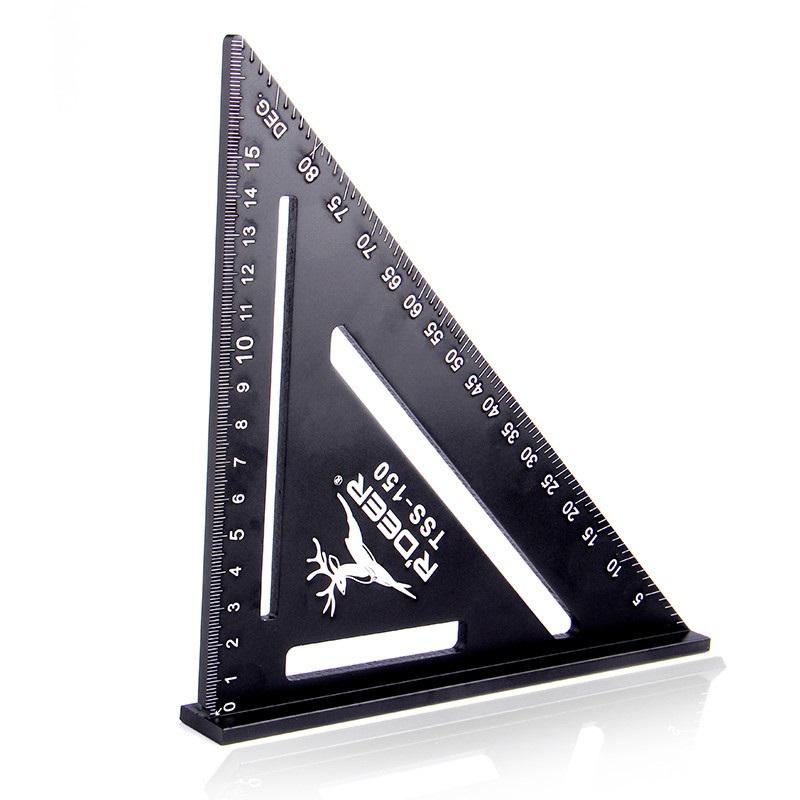 RDEER 150mm hoekliniaal Aluminun legering driehoek liniaal voor doe-het-zelf-bouwers kunstenaars hou