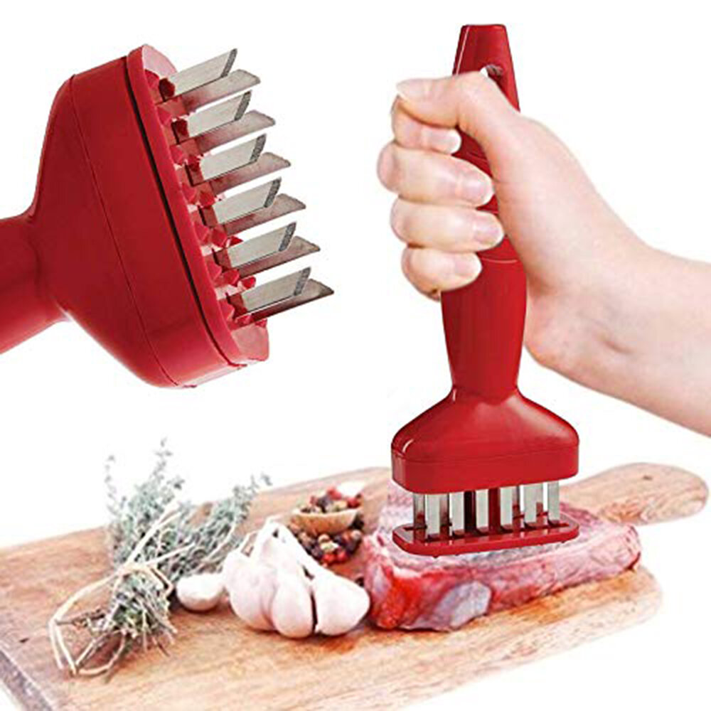 

Mini Meat Tenderizer Spring-loaded Meat Tenderizer Meat Chopper w/ 12 Sharp Stainless Steel Blades Kitchen Accessories