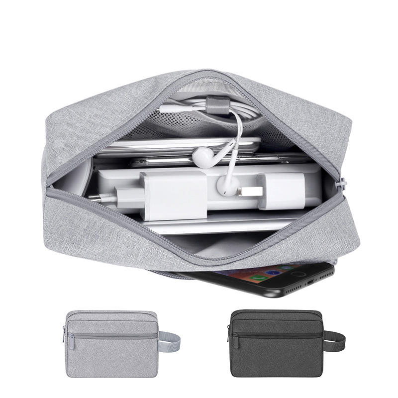 BUBM Digitale Multifunktions-Aufbewahrungstasche Canvas USB-Ladegerät Kopfhörer-Organizer Tragbare Reisekabeltasche