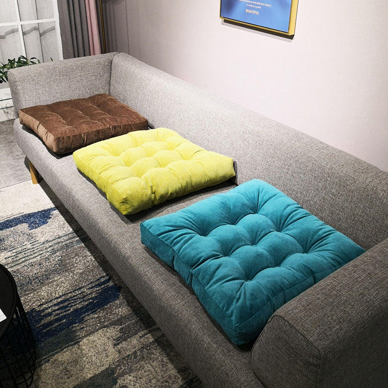 8 Colors Corduroy Tatami Futon Pad Plush Thickening Seat Cushion for Home Office Window Balcony Yoga