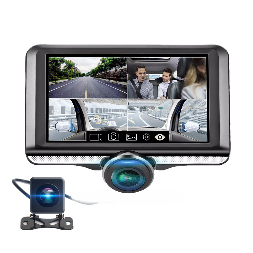 360° Panorama FHD 1080P Night Vision Anti-glare Touch Car DVR Auto Cycle Recording Parking Monitor Built in Microphone w