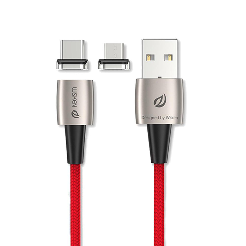 

Wsken 3A Type C Micro USB Fast Charging Magnetic Data Cable with LED Light For Huawei P30 Pro Mate 30 5G Mi9 9Pro Note 5