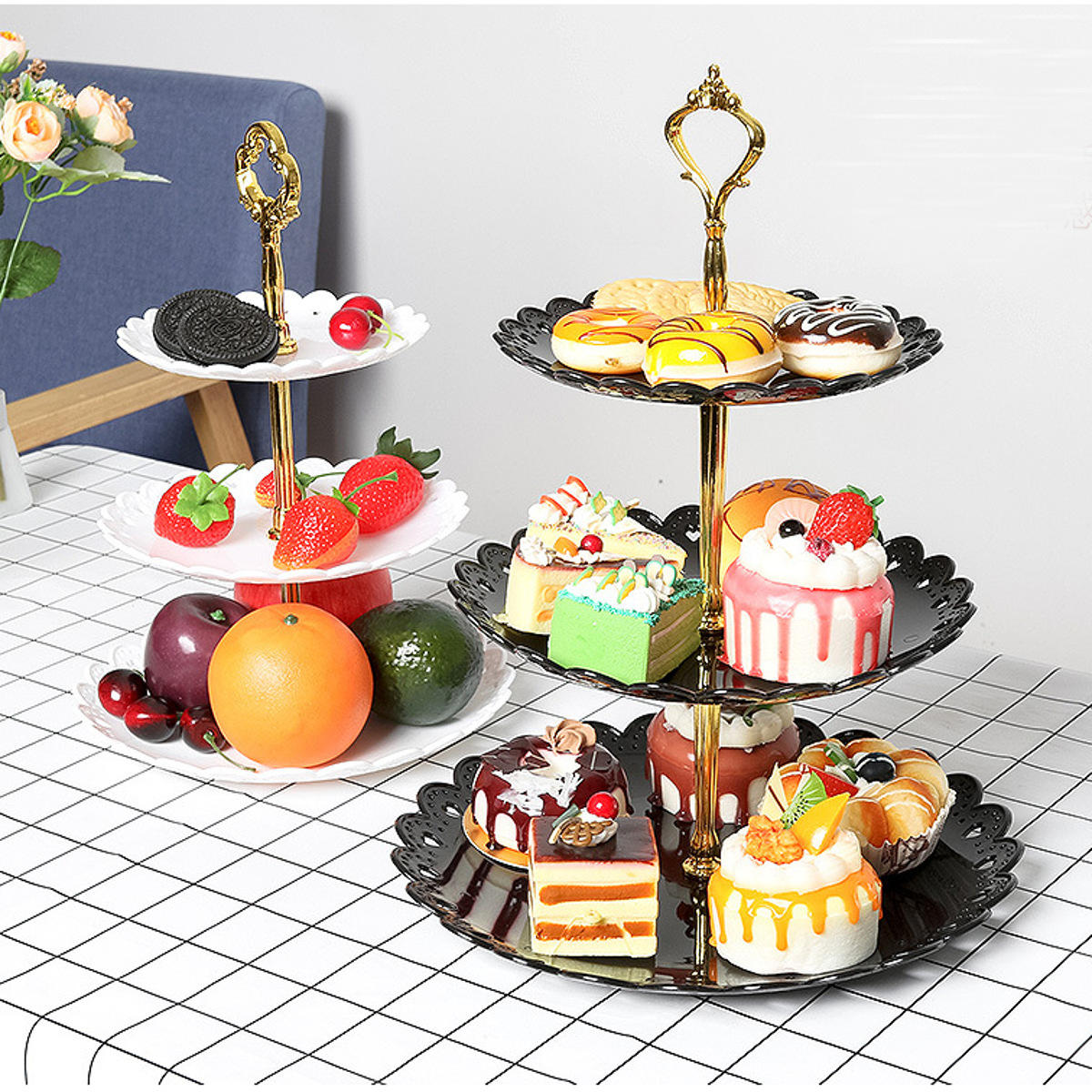 Dessert Stand Cake Fruit Cupcake Plate Holder Round Rack Cup Wedding Party Decor