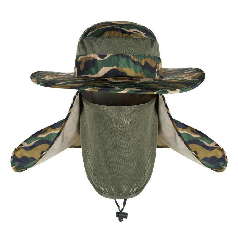 Image of AOTU Camouflage Fishing Hut Einstellbare Anti UV Anti Mosquito Mesh Maske Camping Hunting Neck Cover Schutzkappe
