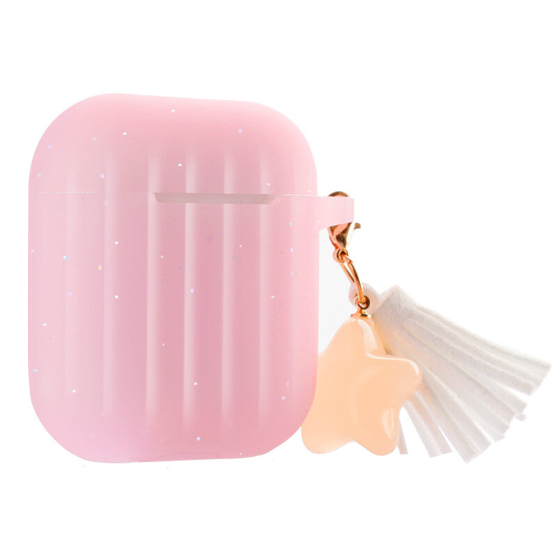 Portable Colourful Ultra-thin Soft Silicone Headphone Storage Cover With Tassel for Apple Airpods 1/