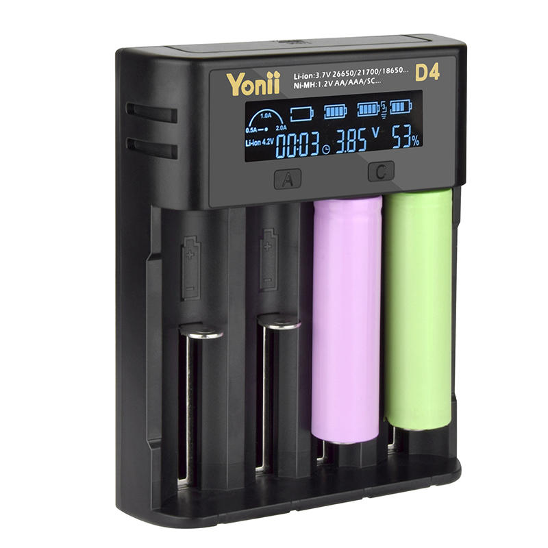 Draagbare USB oplaadbare batterijlader Snel opladen voor AA 18350 18500 18650