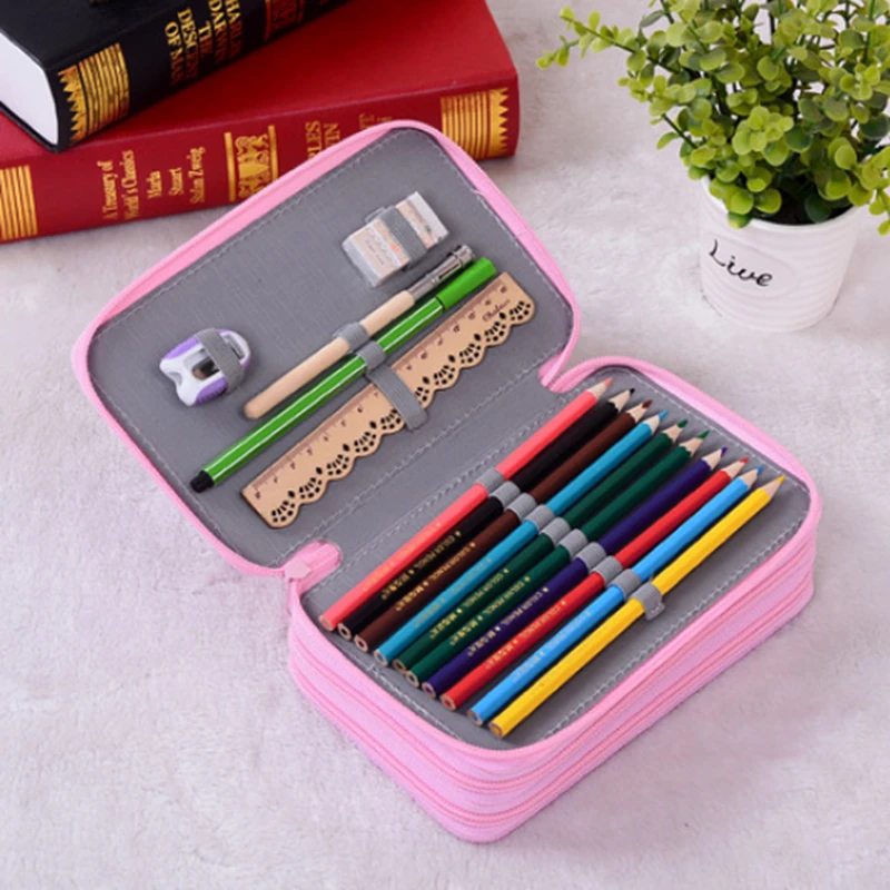 72 holes penal pencil case sketching color pencil bag large capacity for childrens pen bag stationery pouch storage supplies