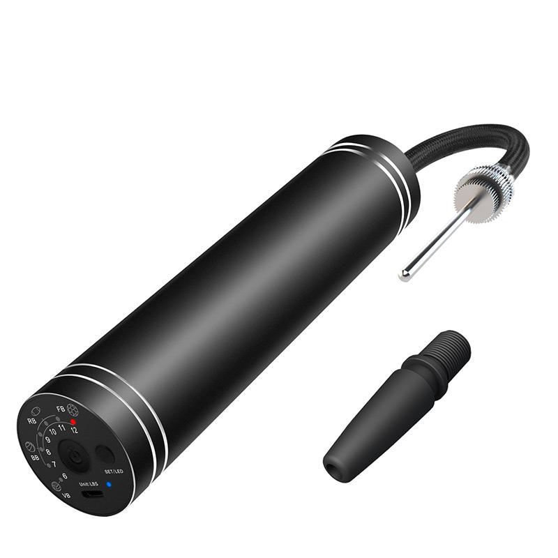 Bomba elétrica rápida automática 2 em 1 com carregamento USB e lanterna LED para camping, ciclismo, basquete e futebol.