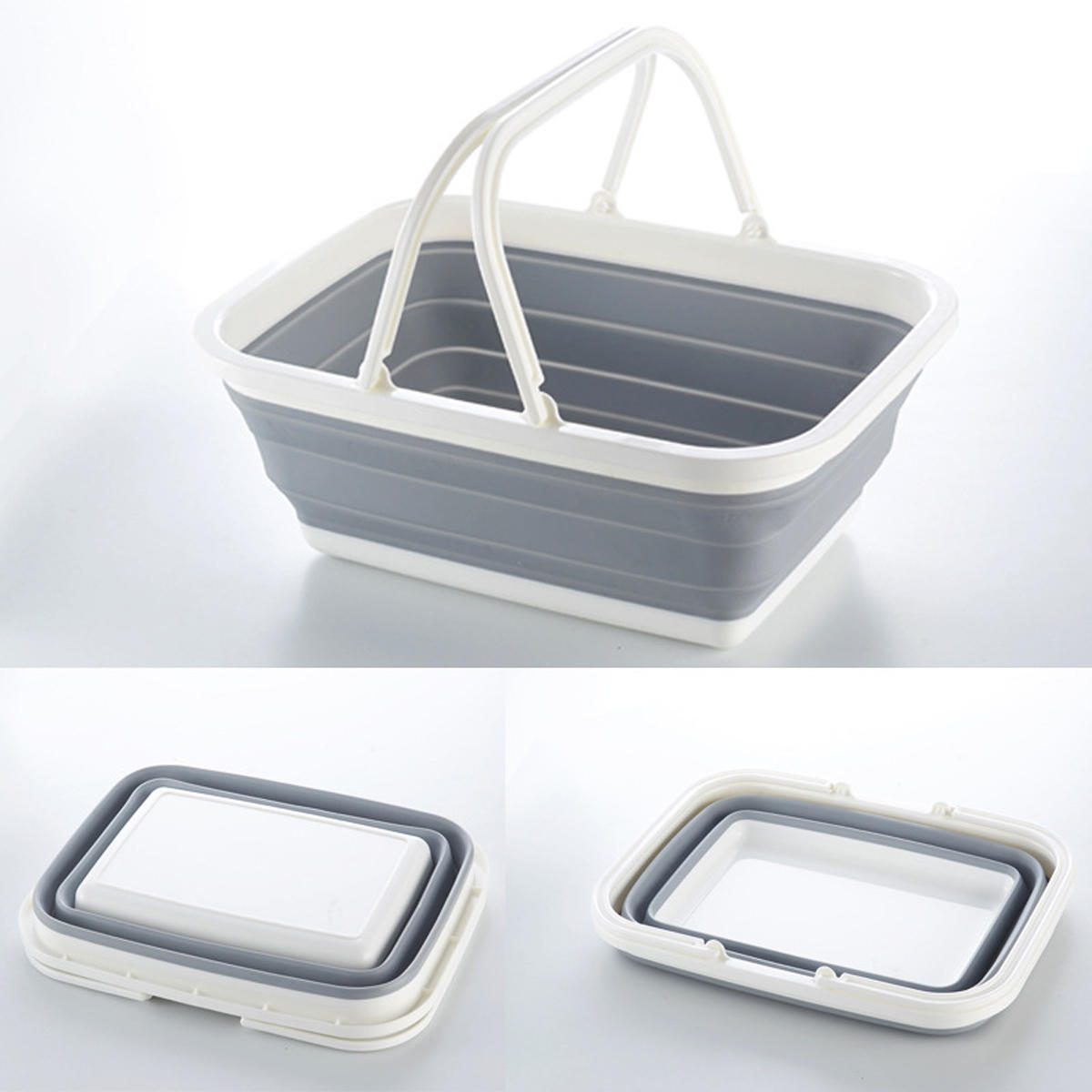 Portale Folding Basket Fruit Vegetable Basin Bowl Dishes Drain Busket Clothes Foldable Storage Washing Basket 