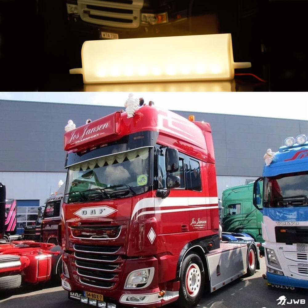 1/14 Tractor Sun Shield Advertising Lamp Box Led Light Box Met Roterende Lamp Rc Auto-onderdelen