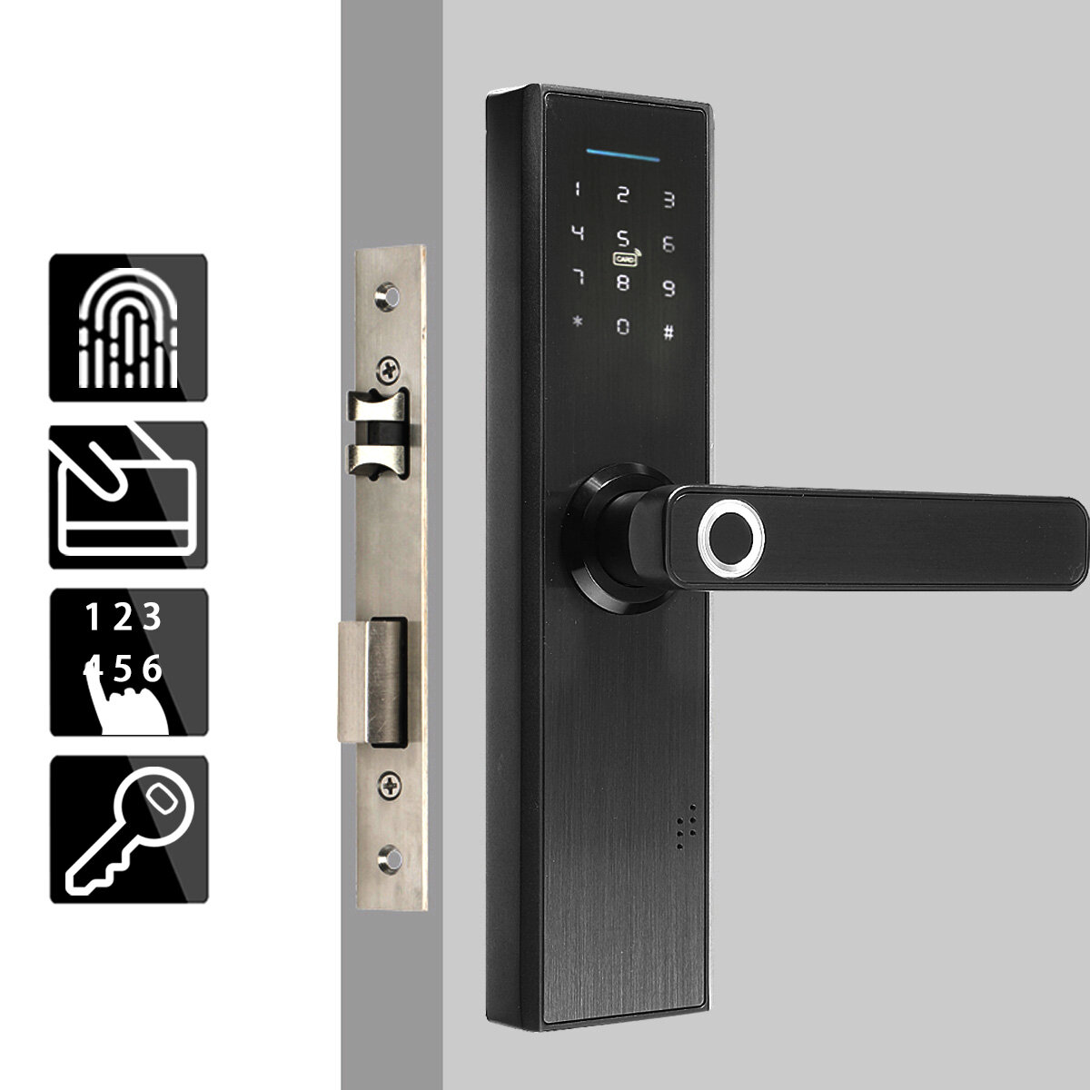 Elektronisch slim deurslot Biometrische vingerafdruk Digitale code Smart Card-sleutel
