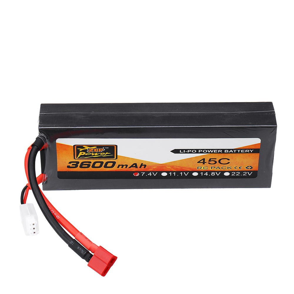 

ZOP Power 7.4V 3600mAh 45C 2S Lipo Батарея T Plug для 1/8 1/10 RC Авто