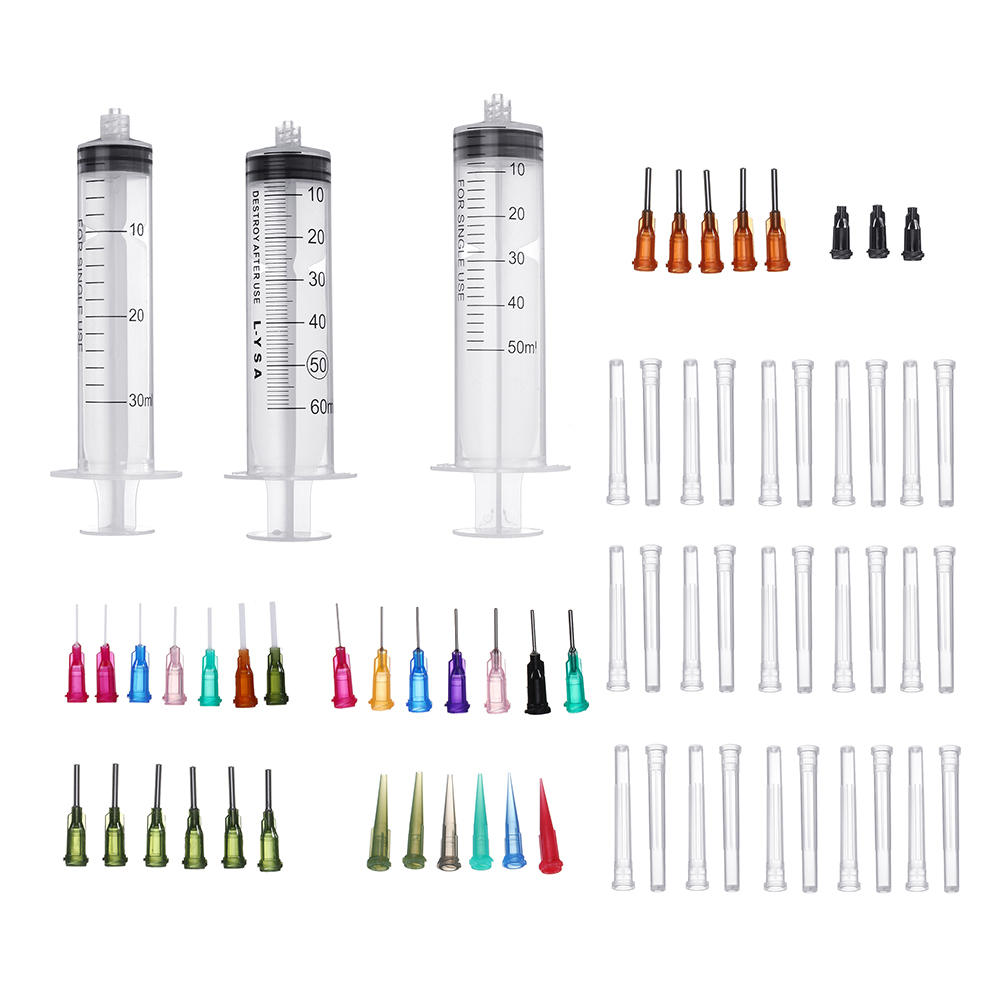 34Pcs/Set Dispensing Needle Kits Blunt Tip Syringe Needles Cap for Refilling and Measuring Liquids Industrial Glue Appli