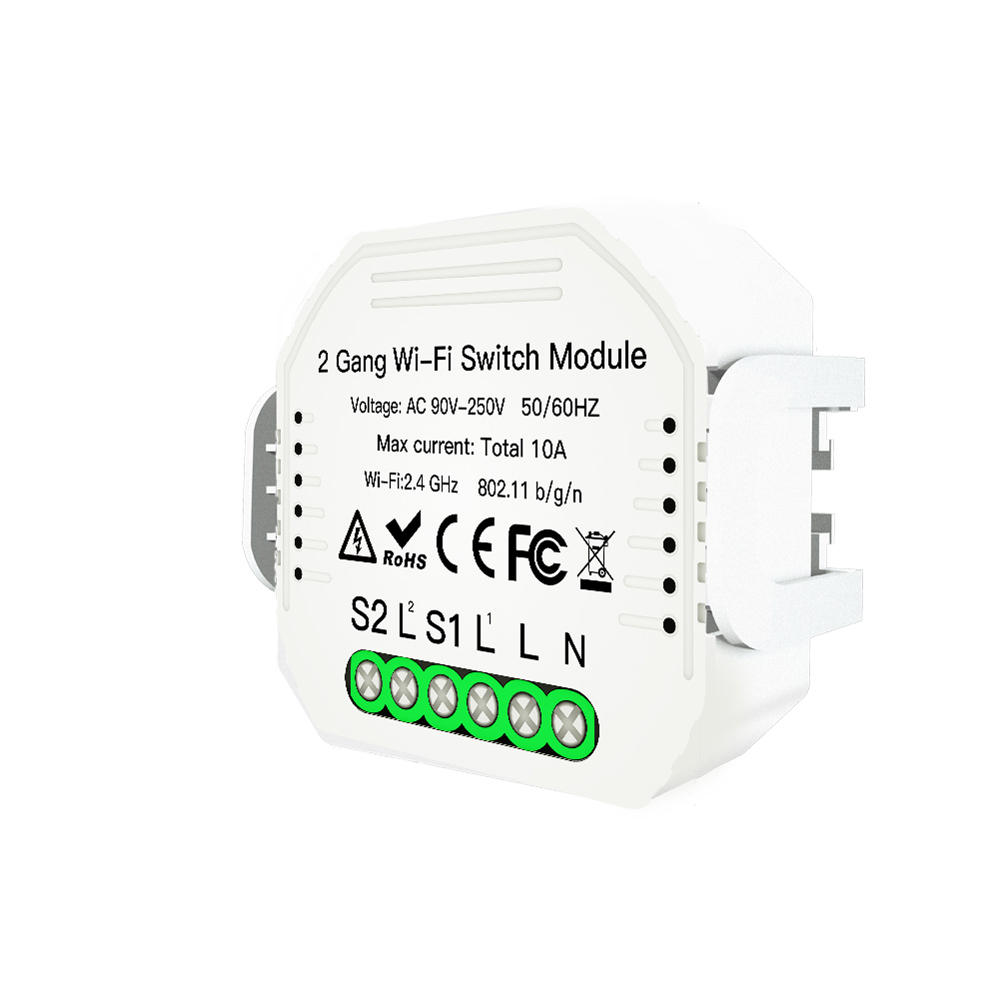 

MoesHouse MS-104B AC90-240V 2 Gang 2 Way WiFi Smart Light Switch Diy Breakers Module Smart Life/Tuya APP Remote Control