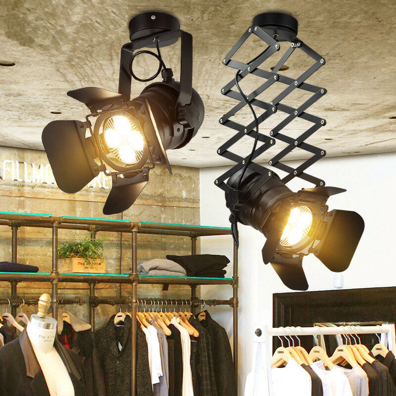 Industriële Retro LED-plafondlamp Track Light Stretch Light Indoor LED-lamp voor Cloth Club