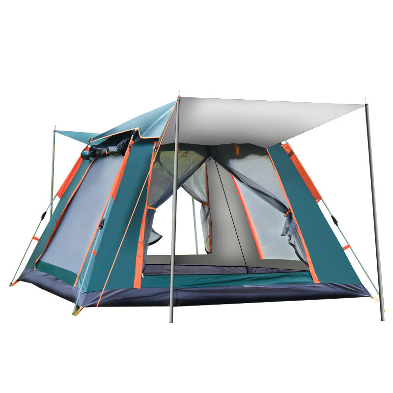 Tenda familiar automática para 4 pessoas para piquenique, viagem e camping, tenda exterior impermeável e resistente ao vento.