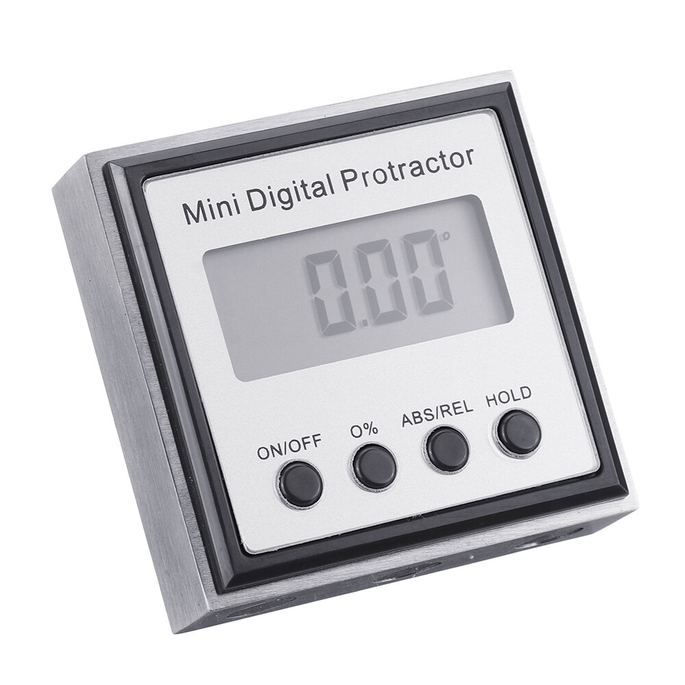 

Drillpro Stainless Steel 360 Degree Mini Digital Protractor Inclinometer Electronic Level Box Magnetic Base Measuring To