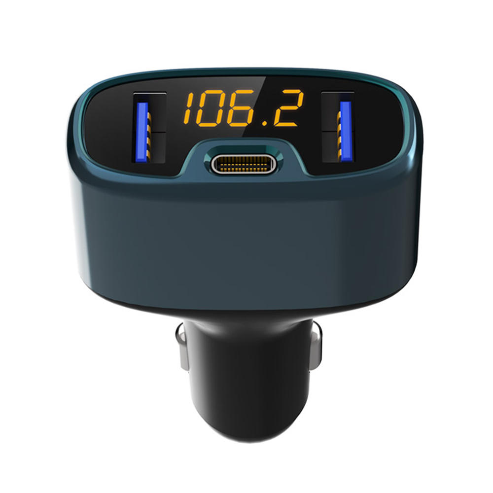 

Bakeey 18W PD Dual USB bluetooth Intelligent Digital Display Fast Charging FM Transmitter Car Charger Hands Free Call MP