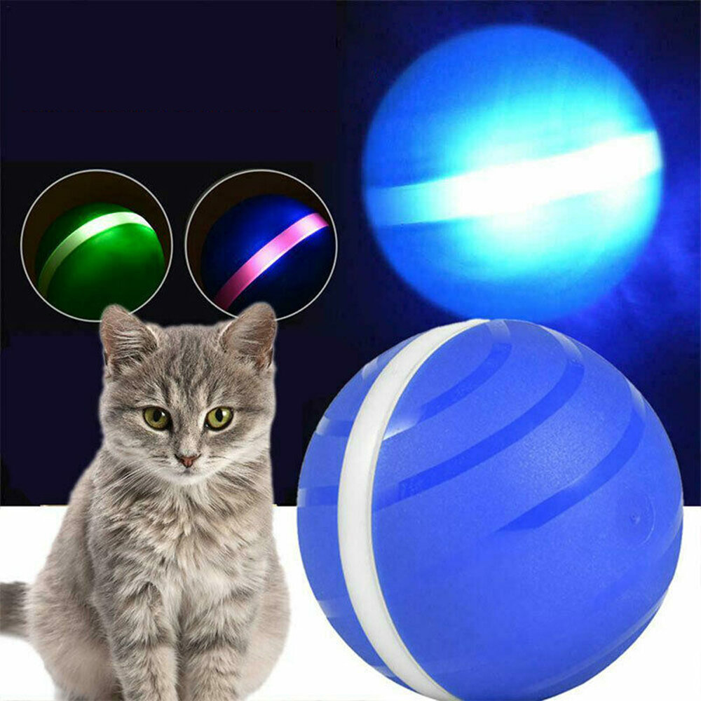 

Pet Toys Ball Водонепроницаемы Bite Resistant LED Flash 360 градусов Автоматический поворот Pet Fun Ball для Кот Собака