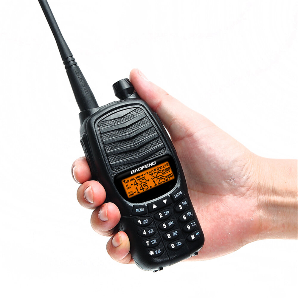 Baofeng UV-990 Walkie-talkie Triple 10 W Dual PTT VHF UHF Dual Band Ham CB Radio Two Way Audio Zwart