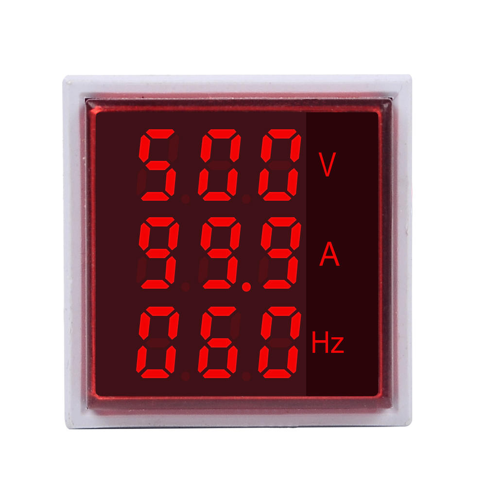 

5pcs Geekcreit® 3 in 1 AC 60-500V 100A Square Red LED Digital Voltmeter Ammeter Hertz Meter Signal Lights Voltage Curren