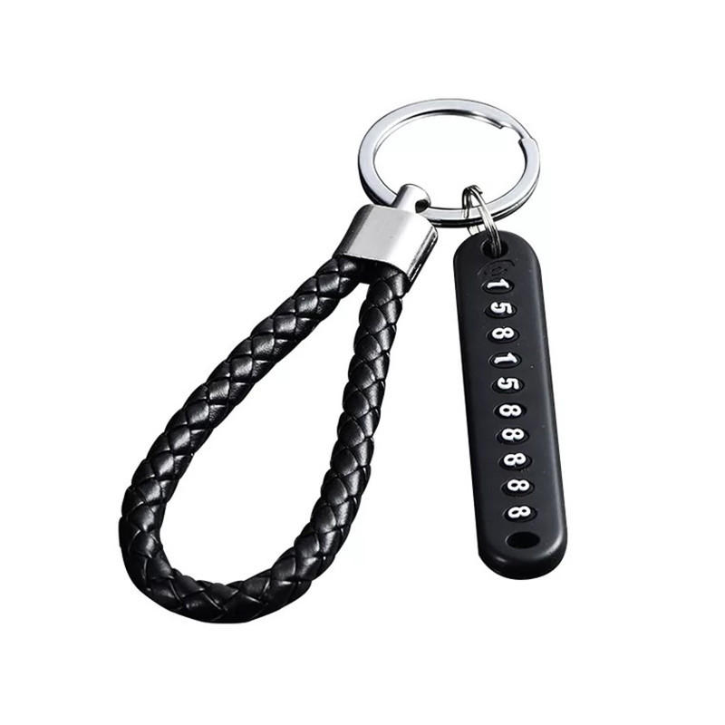 Car Key Rope Anti-lost Phone Number Keyring Vehicle Keychain For Car