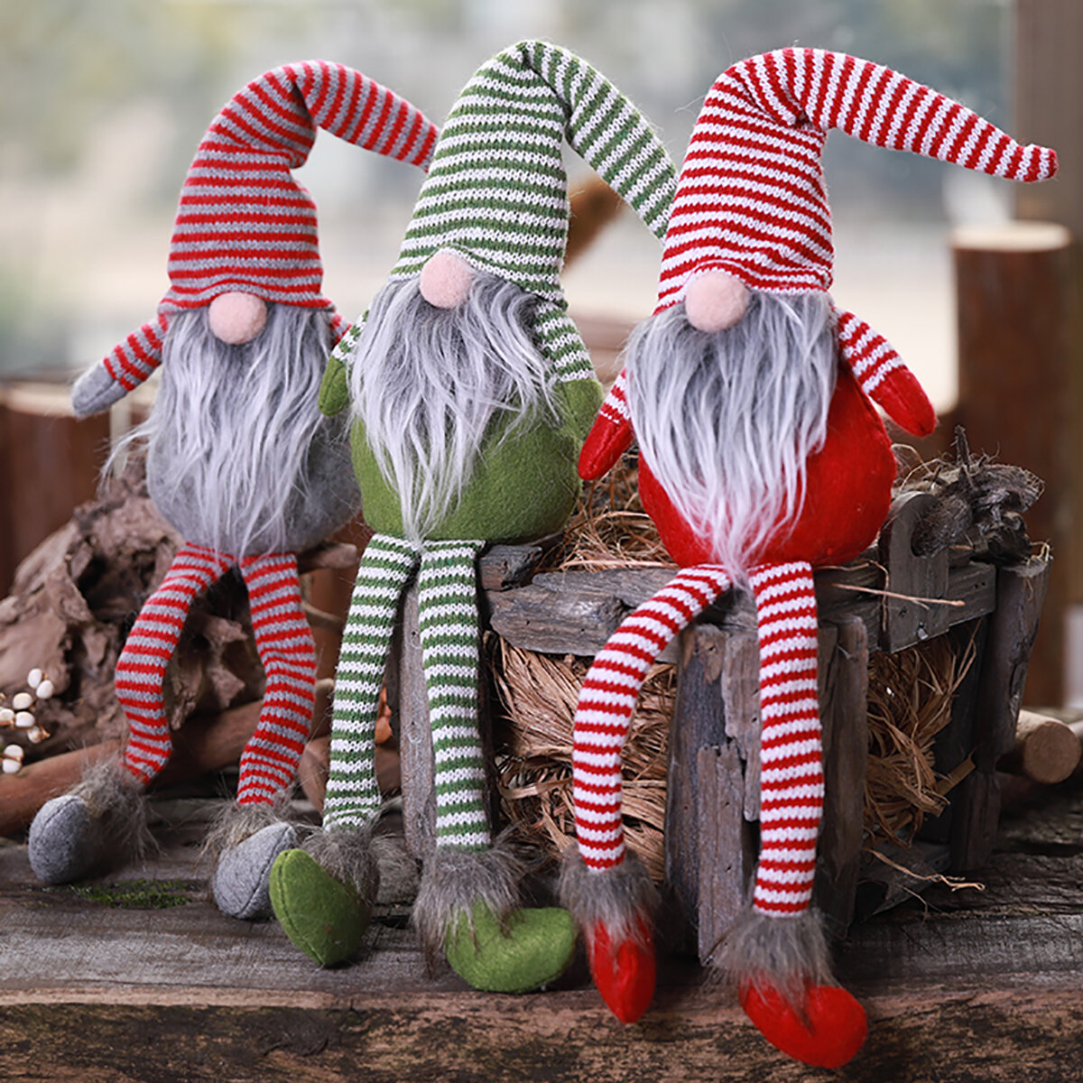 Non-woven hoed met lange poten Handgemaakte gnome kerstman beeldjes Ornament decoraties speelgoed