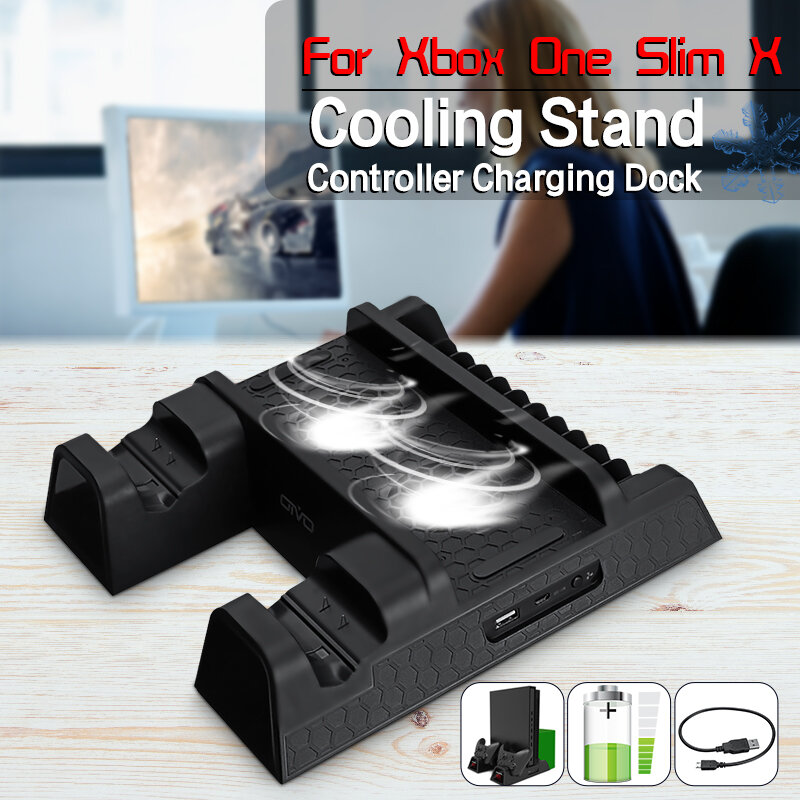 USB-lader met dubbele handgreep + ventilatorkoeling + schijfbeugel voor X BOXONE / SLIM / X