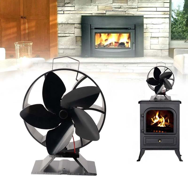 IPREE 180 CFM Mini 5 Blades Fireplace Fan Winter Warm Wood Burner Stove Thermal Heat Power Fan