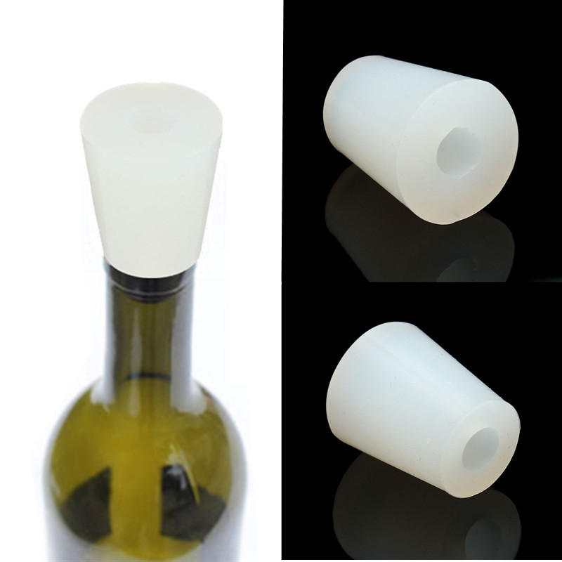 Silicone Plug w/ Hole for Airlock Valve Cap Bubbler Brew Food